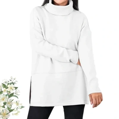 Image of Avanise Airessentials Turtleneck Tunic,Airessentials Tunic for Women,Airessentials Tunic,Tunic Pullover Women (White,L)