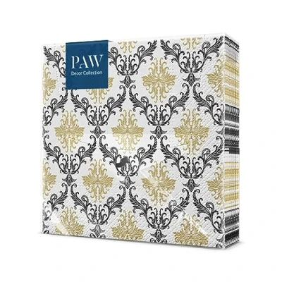 Image of PAW Napkins 3 Ply (33 x 33 cm) i 20 Pieces Perfect for Communion, Wedding, Confirmation and Celebrations Paper Colorful with Decorations Special Occasions, Ornaments, Gold Royal