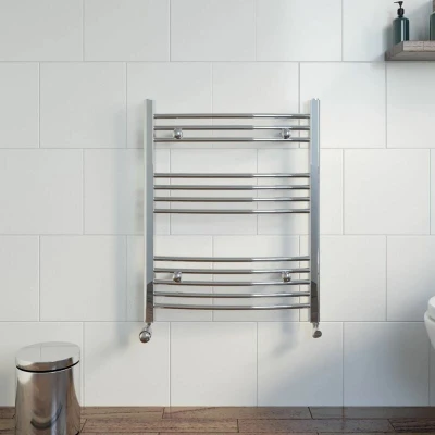 Image of DuraTherm Curved Heated Towel Radiator Chrome 750 x 600mm