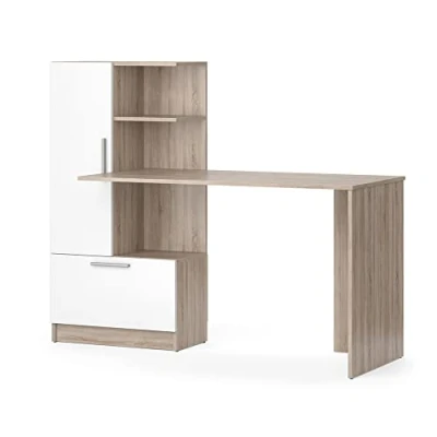 Image of Vicco Desk Tomy, Sonoma/White, 150 x 59 cm