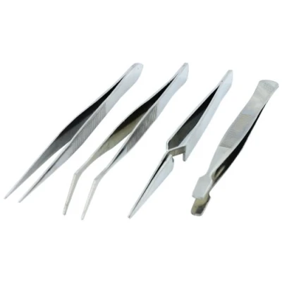 Image of Modelcraft PTW5000 Stainless Steel Tweezers, Pack of 4 , Silver