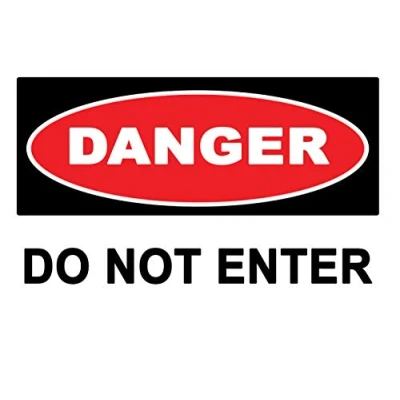 Image of 2 x DANGER Do Not Enter Warning Sign Label Removable Self Adhesive Waterproof Durable Vinyl Sticker 225mm 160mm