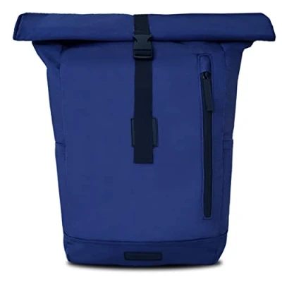 Image of Bomence Rolltop Backpack for Men and Women Eco ULTRA LIGHT WEIGHT, recycled PET bottles material, Daypack, Roll Top Messenger Bag, Water Repellent (Blue)