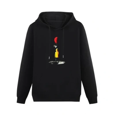 Image of BabyPaper Georgie Creepy Scary It Clown Stephen King Movie Inspired Mens Pullover Hoody Black S