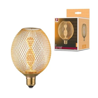Image of Paulmann 29088 Glow Edition Standard 230V LED Globe E27 Helix 3.5W 130lm 110mm Brass Metal 1800K, 3.5 W