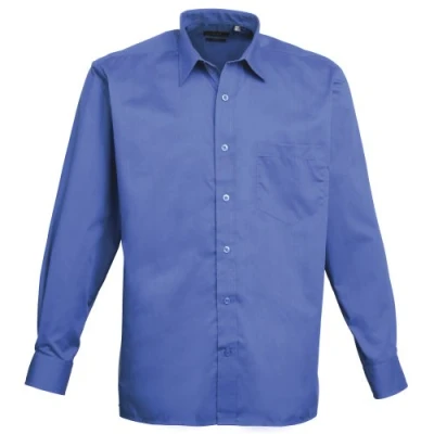 Image of Premier Womens/Ladies Poplin Long Sleeved Blouse (Royal) Blue Size 8 UK