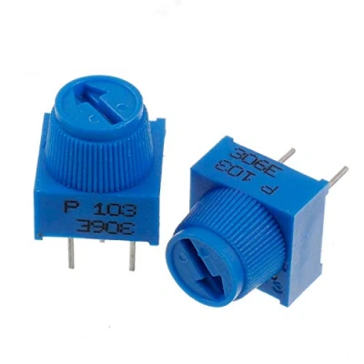 Image of BOJACK 10K Ohm Trim Potentiometer with Knob P103 3 Terminal pin Blue Variable Resistors (Pack of 10 Pcs)