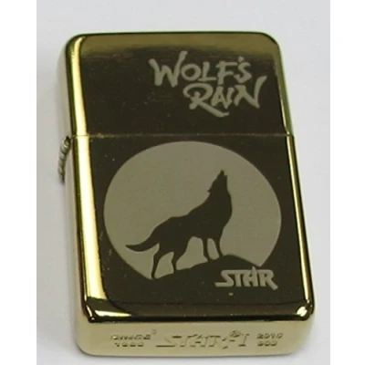 Image of Lucy G GOLD WOLF 300 PERSONALISED STAR PETROL LIGHTER IN GIFT TIN ENGRAVED FREE OF CHARGE