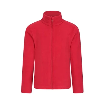 Image of Mountain Warehouse Camber II Kids Full Zip Fleece Comfy, Lightweight Sweatshirt, zip, For Boys &amp; Girls Autumn Winter, Camping, Outdoors Hiking Dark Red Size 9 10 Years