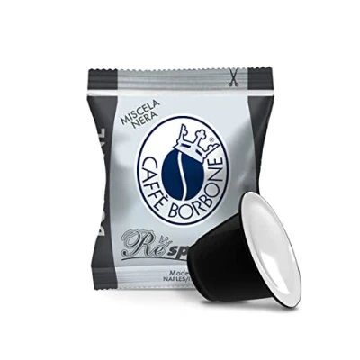 Image of Caffè Borbone Respresso, Black Coffee Blend 100 Capsules Compatible with Nespresso Machines for Domestic Use