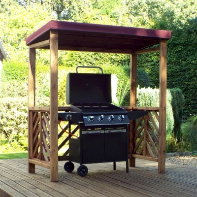 Image of Charles Taylor Dorchester BBQ Shelter Burgundy W1700 D1000 H1960 Weight 48kg