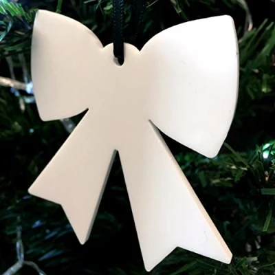 Image of White Bow Christmas Tree Decoration Pack of Ten