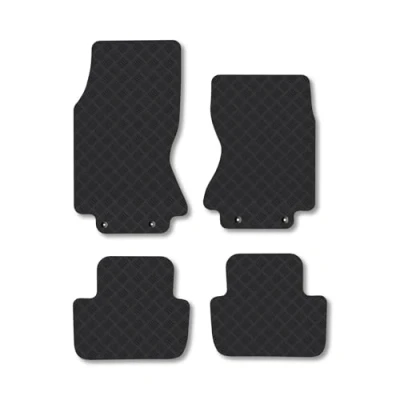 Image of Rubber Car Mats Compatible with Jaguar S Type (2002 2007) [Manual] Tailored Fit Floor Set Accessory Black Custom 4 Pieces Clips Anti Slip Backing, Heavy Duty &amp; Waterproof