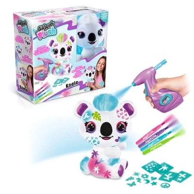 Image of Canal Toys Airbrush Plush Color Your Koala to Customize Spray with Markers and Stencils OFG273