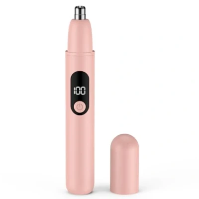 Image of Nose Hair Trimmer Rechargeable Cordless Painless Ear and Eyebrow Trimming Tool Dual Edge Easy Cleansing for Man Woman (Pink)