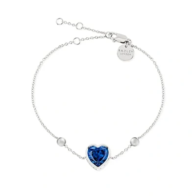 Image of RADLEY Ladies Sterling Silver Blue Stone Heart Bracelet RYJ3219