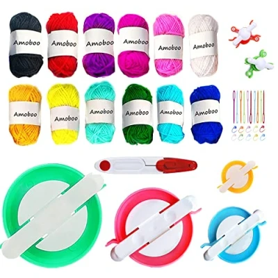 Image of Pompom Makers, 4 Sizes Fluff Ball Weaver Needle Maker Sets DIY Pompoms Craft Doll Making Kits (39)