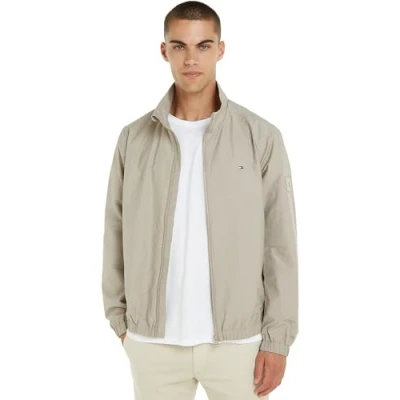 Image of Tommy Hilfiger Men&#039;s Cl Stand Collar Blouson Mw0mw34956 Woven Jackets, Grey (Smooth Taupe), XL
