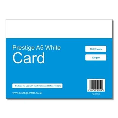 Image of Prestige A5 White Card Pack 225gsm 100 Sheets