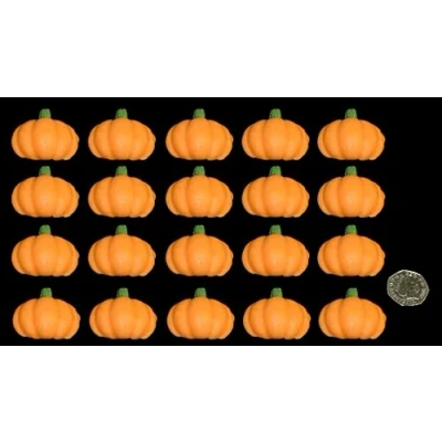 Image of 20 x 3D Edible Icing Halloween Pumpkins Sugar Cupcake/Cake Decoration Toppers