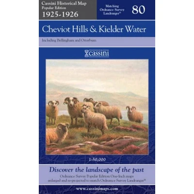 Image of Cheviot Hills and Kielder Water: No. 80 (Cassini Popular Edition Historical Map)