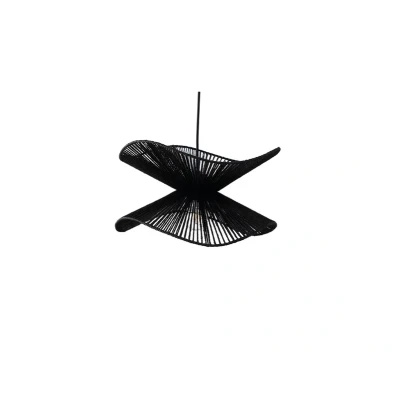 Image of Lindby pendant light Valdorin, black, paper, Ø 40 cm, E27