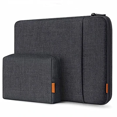 Image of Inateck 360 Protection 14 inch Laptop Case Sleeve Compatible with 15.3 MacBook Air M3/A3114 M2/A2941 2024 2023, Chromebook Notebook, Matebook D14, 14.4 Surface Studio Black Gray
