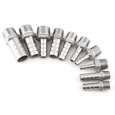 Image of Barb Adapter 1 x SS304 Stainless Steel Barbed Hose Connector with Thread Adaptor DFE Tail Pipe 1/8 3/4