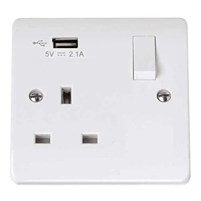 Image of Click Mode 1G SP 13A Switched Socket with 2.1A USB Charger