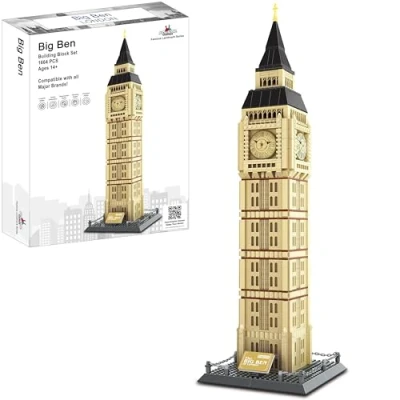 Image of APOSTROPHE Games Big Ben Building Block Set (1,664 Pieces) London&#039;s Clock Tower Famous Landmark Series Model for Kids and Adults