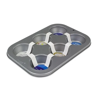 Image of PME Carbon Steel Non Stick 6 Cup Muffin Pan, Small
