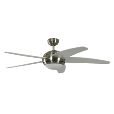 Image of Ceiling Fan Melton Nickel 52 inch with Light and Remote Control Blades White