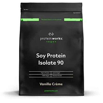 Image of Protein Works Soy 90 (Isolate) Powder 100% Plant Based Low Fat No Added Sugar Gluten Free Vanilla Crème 2 Kg
