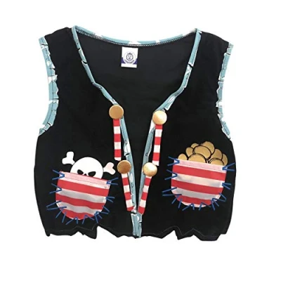 Image of Liontouch Pirate Vest Captain Red Stripe Pretend Play Toy For Children And Toddlers with Skull Motive Dress Up, Fancy Dresses &amp; Costumes Kids Sailing the Caribbeans