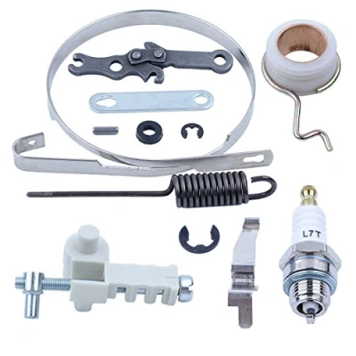 Image of Haishine Brake Band Repair Kit w/Worm Gear Chain Adjuster Spark Plug Spring for Stihl 018 017 MS170 MS180 Chainsaw Replace Spare Parts