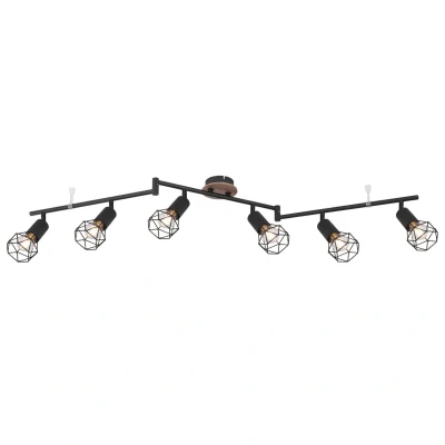 Image of Xara I Ceiling Spotlight Bar Black 6x E14
