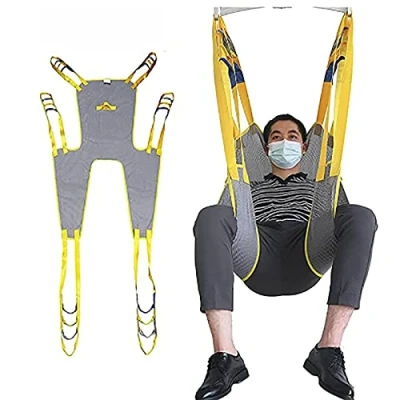Image of PRWERIF Toileting hoist Sling, mesh Patient Lift patients bath commode lifter divided leg sling for disabled