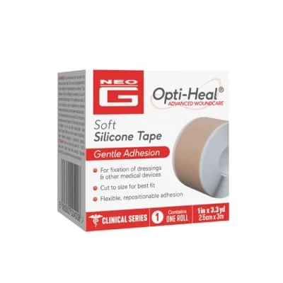 Image of Opti Heal Soft Silicone Medical Tape for Sensitive Skin Surgical Dressings and Other Devices 2.5cm x 3m 1 roll