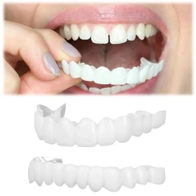 Image of 2 Pairs of Temporary Dentures, Cosmetic Teeth, Tooth Cover, Instant Repair Kit, for Fixing The Filling a Missing Broken Tooth, mit Box