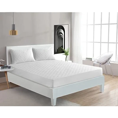 Image of HOMES LINEN Extra Deep Soft Quilted Mattress Protector Fully Fitted Non Allergenic Bed Cover Breathable Hypoallergenic (Single)