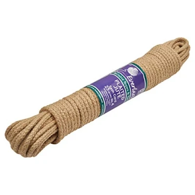 Image of Everlasto Plaited Jute Sash Cord with Strong Polypropylene Core No.5 (7mm) x 25m