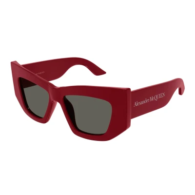 Image of Alexander Mcqueen Sunglasses, Women&#039;s, Size: 53, Red/grey