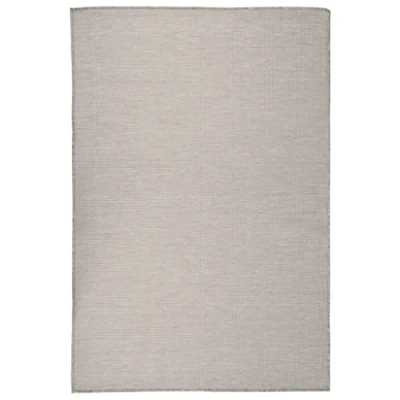 Image of vidaXL Outdoor Flatweave Rug Rectangular Polypropylene for Patio, Deck Use, Weather Resistant, UV in Taupe, Measurement 120x170 cm