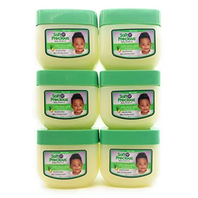 Image of Soft &amp; Precious Nursery Jelly Green Lid Aloe with Vitamin E Box of 6 Units 13oz
