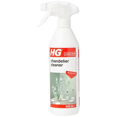 Image of HG Chandelier Cleaner Spray, Specialist Crystal &amp; Glass Spray for Lighting Fixtures, Gentle On Delicate Surfaces, Drip Dry, Dissolves Dirt 500ml