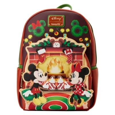 Image of Loungefly Disney Mickey and Minnie House Hot Cocoa Fireplace Double Strap Shoulder Bag, Multi