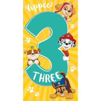 Image of Age 3 Birthday Card, Paw Patrol 3rd Card Patrol, Happy