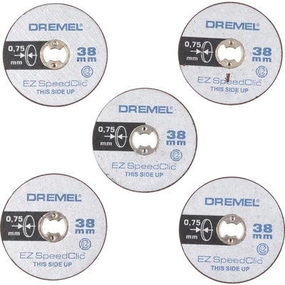 Image of Dremel EZ SpeedClic SC409 Thin Cutting Wheel 5 pack, Wheels with 38mm Diameter for Rotary Tools(Gold,Silver)