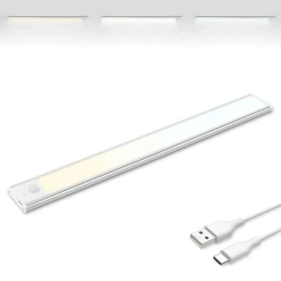 Image of Brendz USB C Rechargeable LED Strip Lights, 3 Color Temperatures, Motion Sensor Lights Indoor, Dimmable Cabinet for Closets, Bedrooms, Magnetic Cupboard Wardrobe 40cm