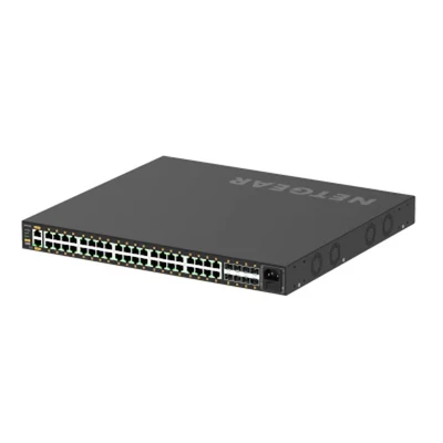 Image of Netgear 10/100/1000BASE T, RJ 45, PoE+, 960W, 240Gbps, RS 232, SFP+